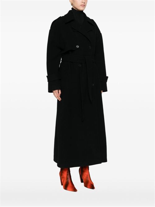 Double-breasted coat with belt THE NINA STUDIO | N9277PARMABLACK